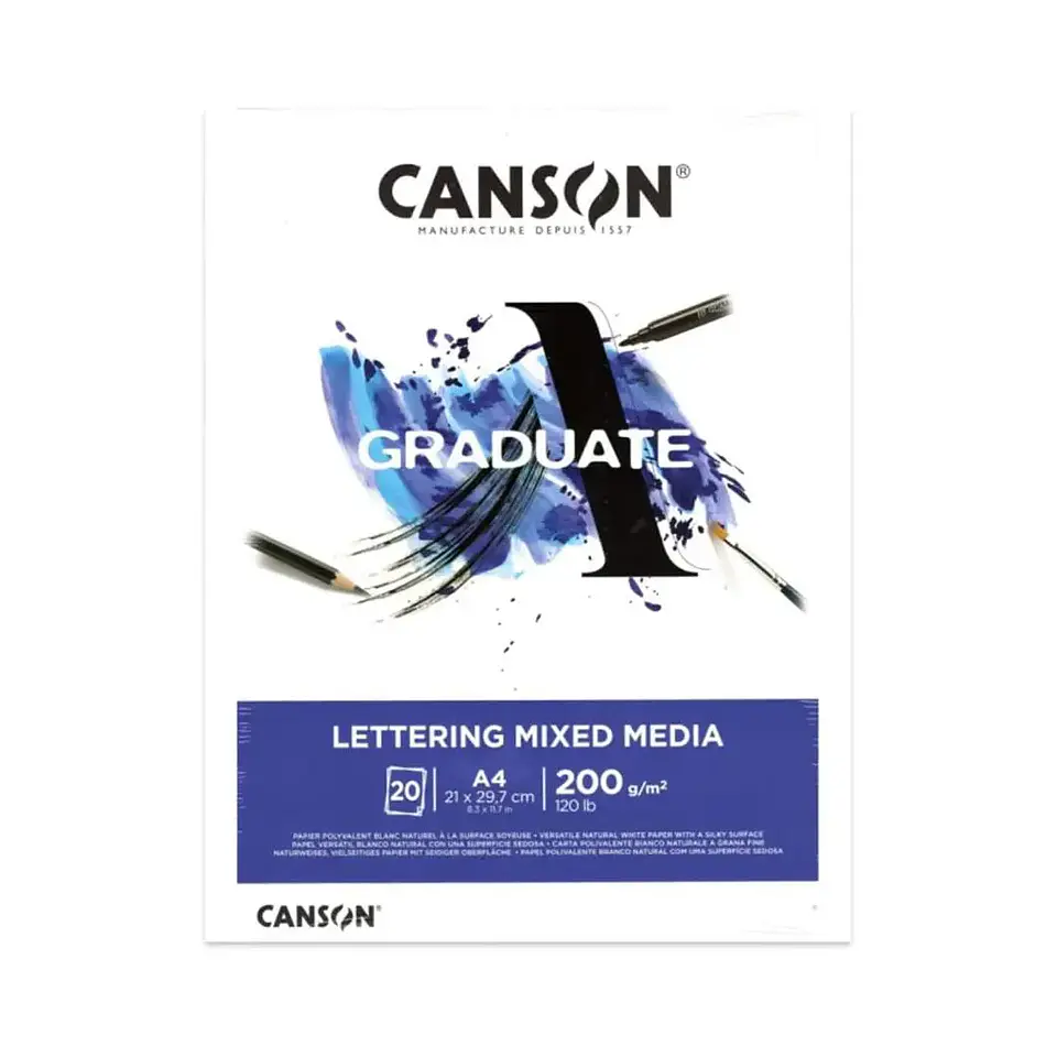 CANSON PAD GRADUATE LETTERING MIX MEDIA A4  2