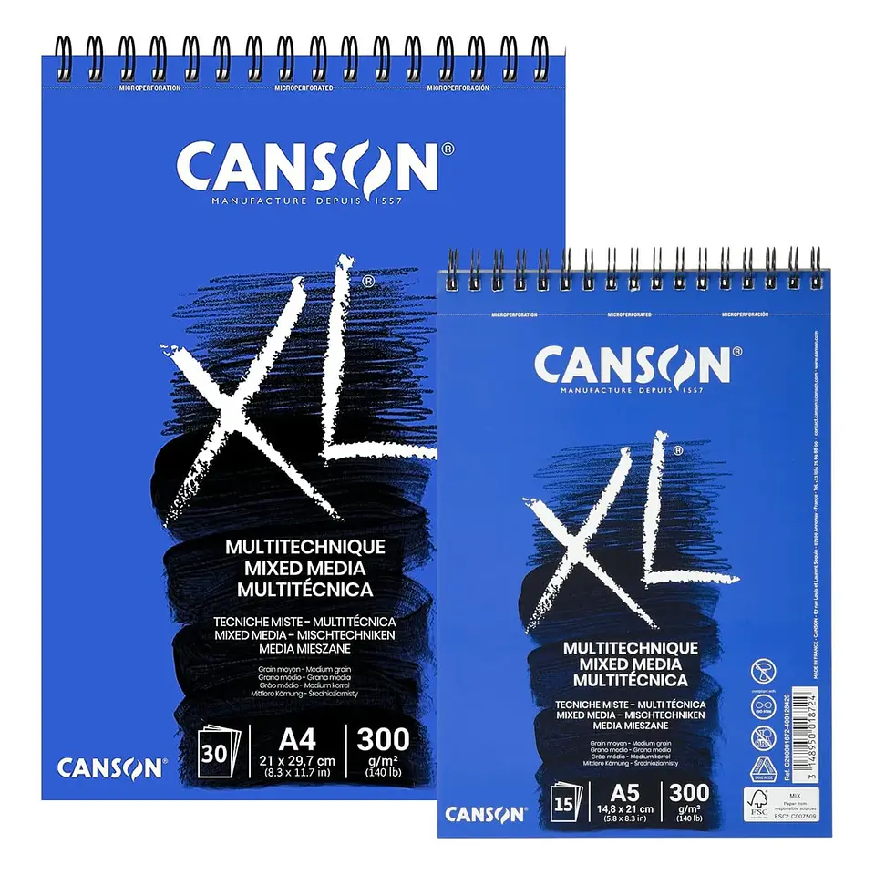 CANSON CROQUERA XL MIX MEDIA A5 14.8X21 CM 15H 300G  4