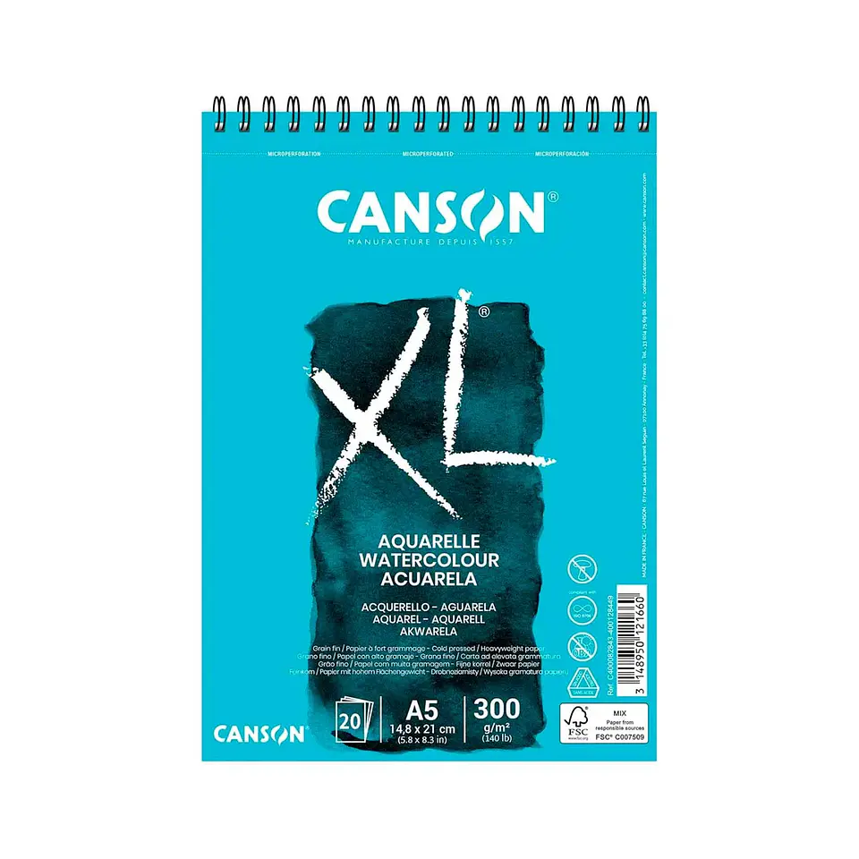 CANSON CROQUERA XL ACUARELA A5 14,8X21 CM 20 H 300G  1