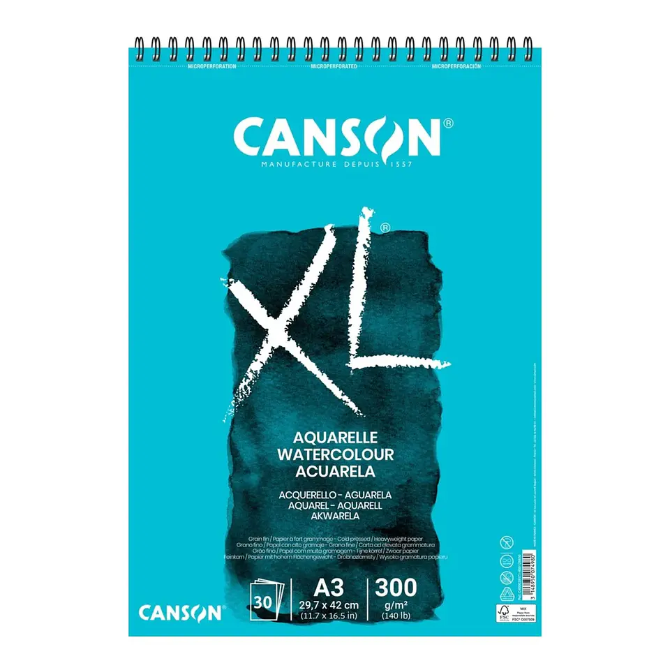 CANSON CROQUERA XL ACUARELA A3 29.7X42 CM 30 H 300G  1