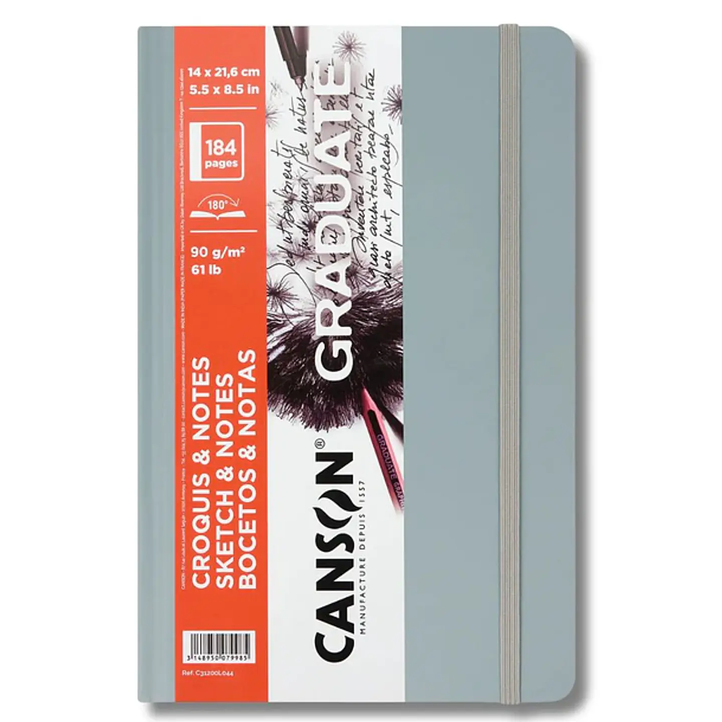 CANSON ART BOOK GRADUATE CROQUIS GRIS CLARO 14X21,6 CM  1