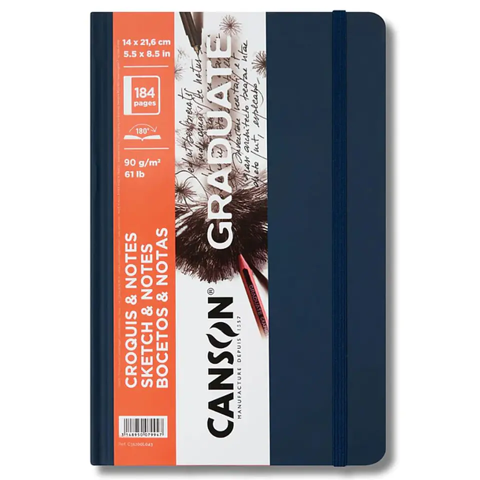 CANSON ART BOOK GRADUATE CROQUIS AZUL OSCURO 14X21,6 CM  1