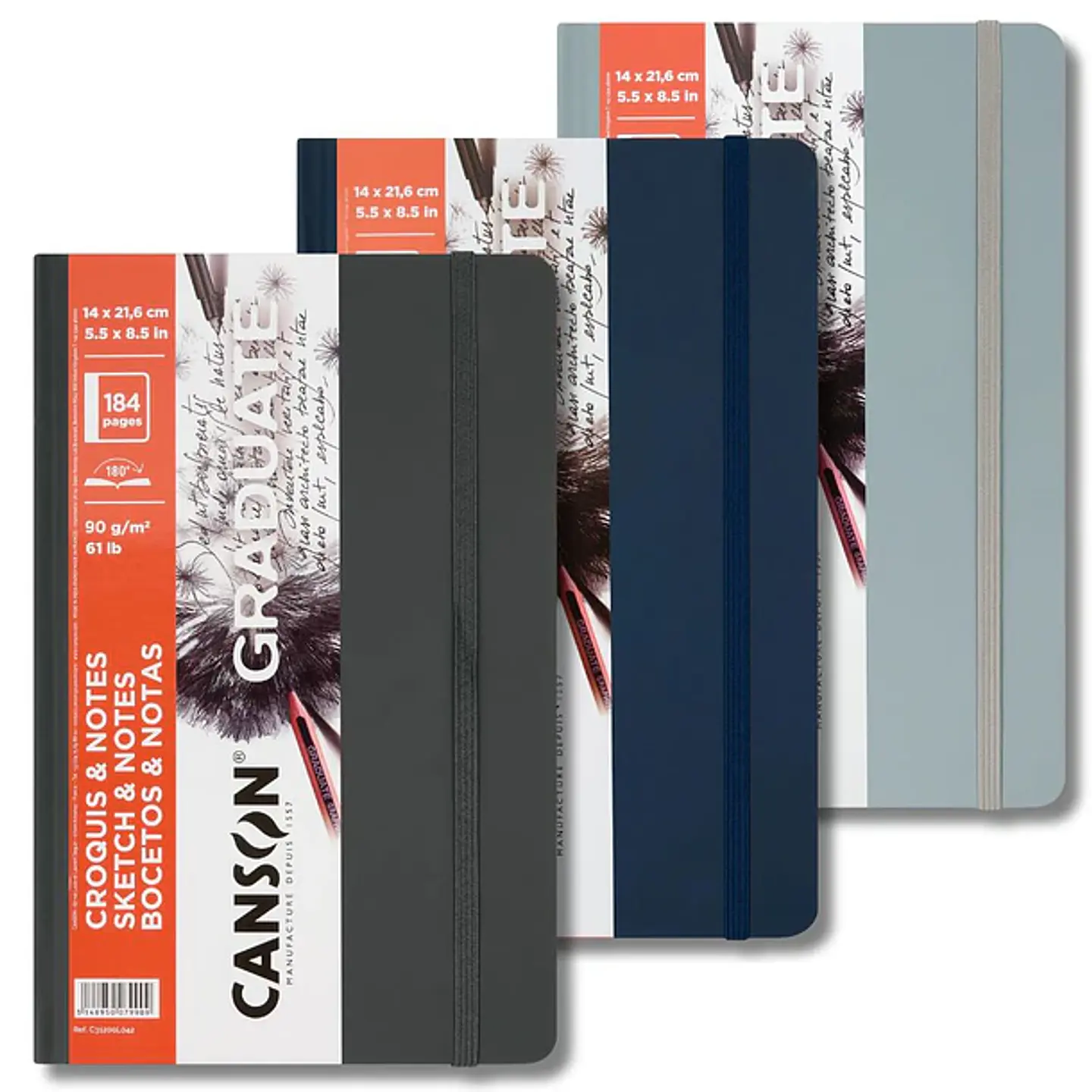 CANSON ART BOOK GRADUATE CROQUIS AZUL OSCURO 14X21,6 CM  3