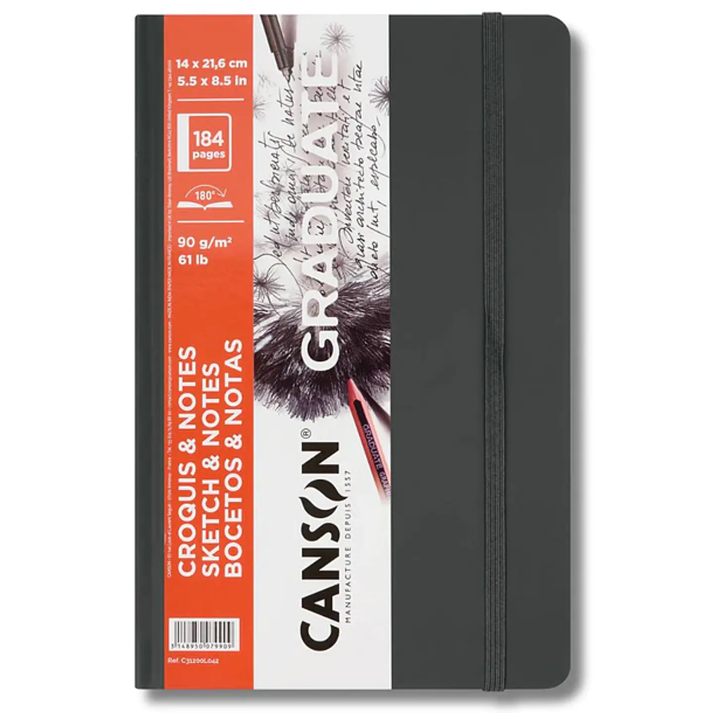 CANSON ART BOOK GRADUATE CROQUIS GRIS OSCURO 14X21,6 CM 1