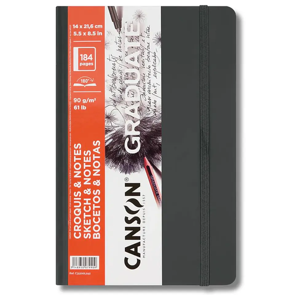CANSON ART BOOK GRADUATE CROQUIS GRIS OSCURO 14X21,6 CM 1