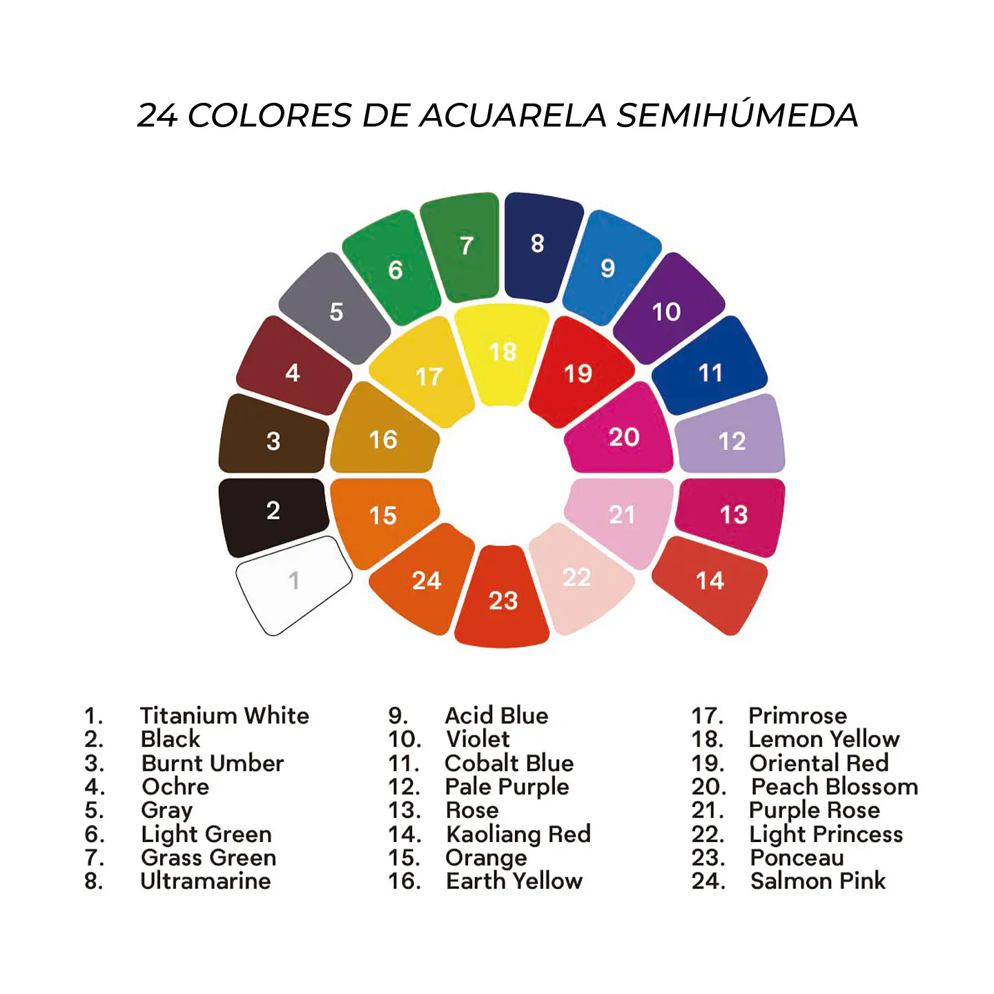HIMI SET DE PINTURA SÓLIDA SEMI HUMEDAD 24 COLORES  6
