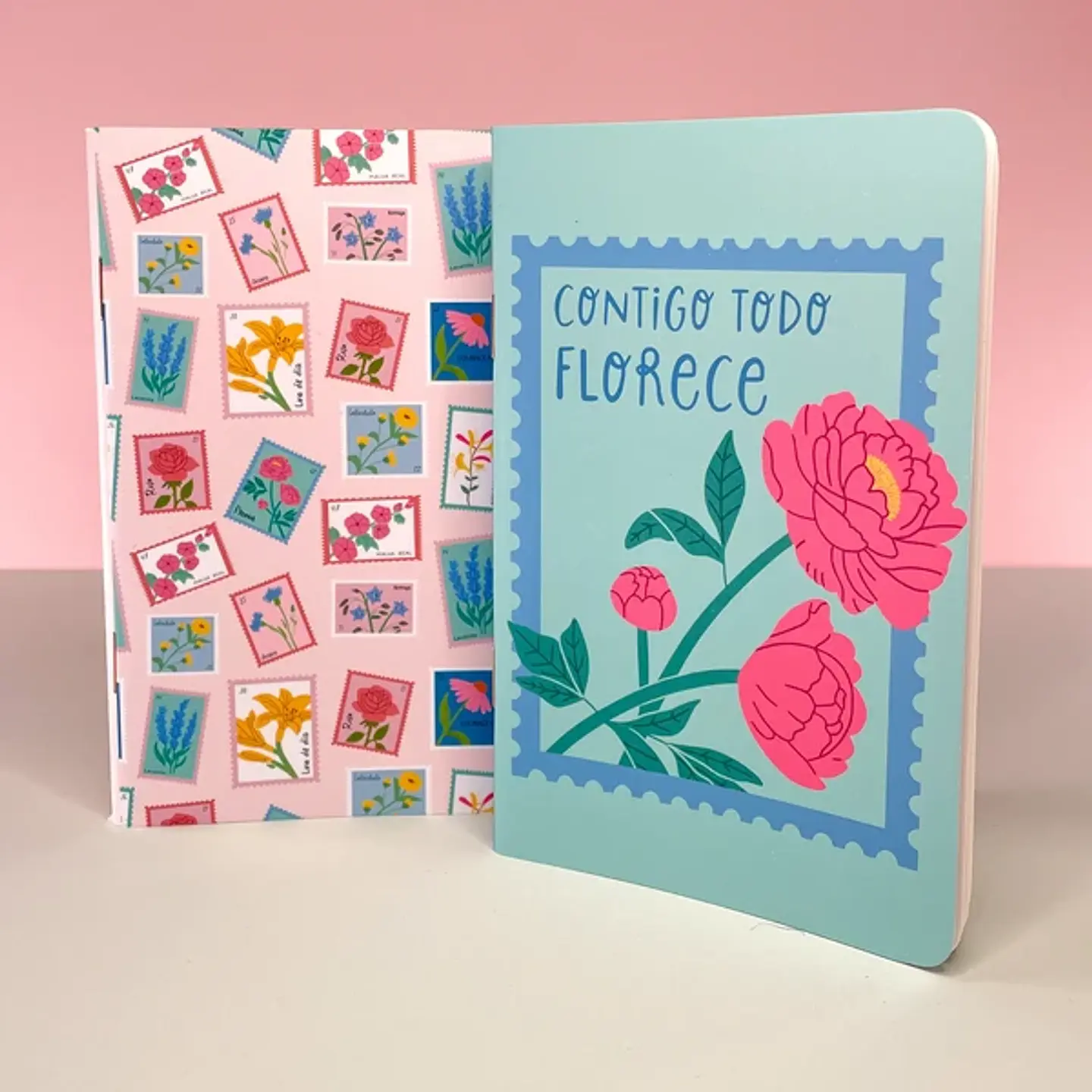 SET DE 2 LIBRETAS VIAJE FLORAL  1