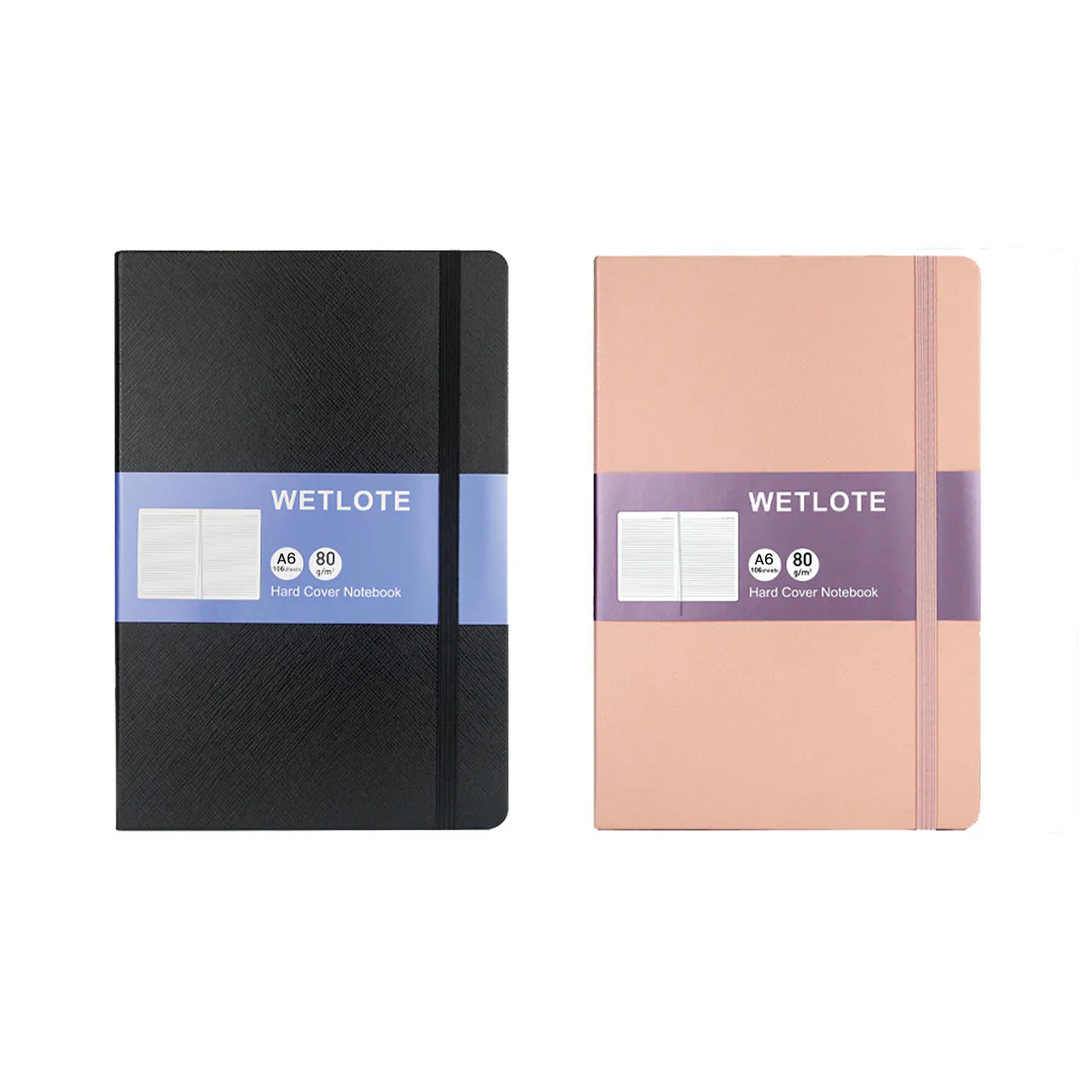 PACK CUADERNO A6 WETLOTE TAPA DURA BLACK/PINK PAPEL LISO 1
