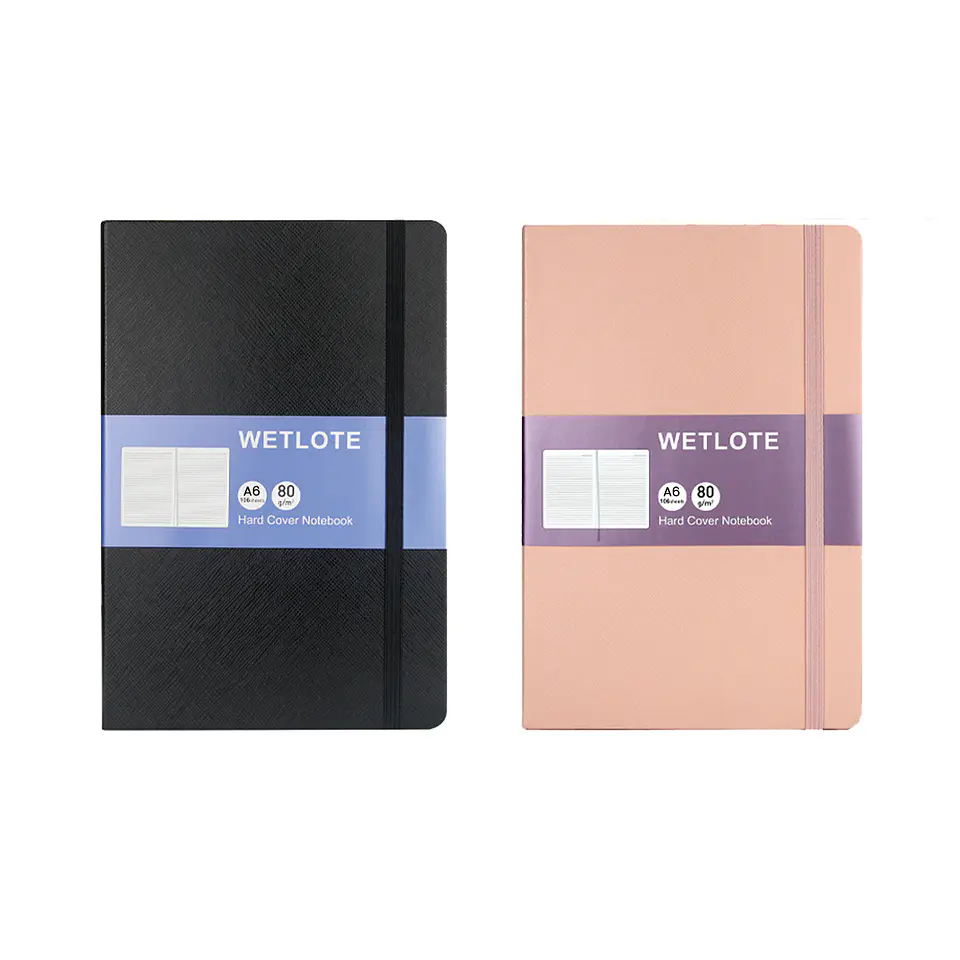 PACK CUADERNO A6 WETLOTE TAPA DURA BLACK/PINK PAPEL LISO 1