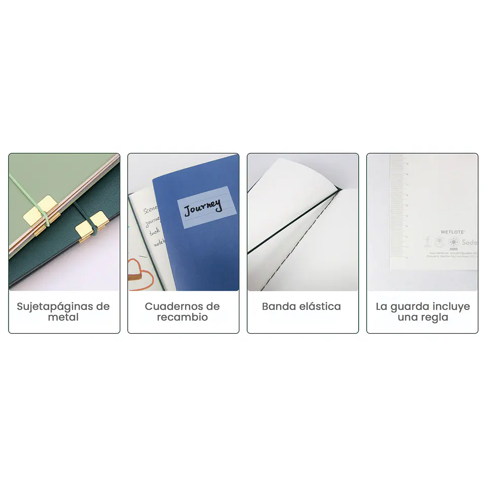 CUADERNO A5 WETLOTE JORNEY BLACK CUBIERTA SUAVE PAPEL LISO  2