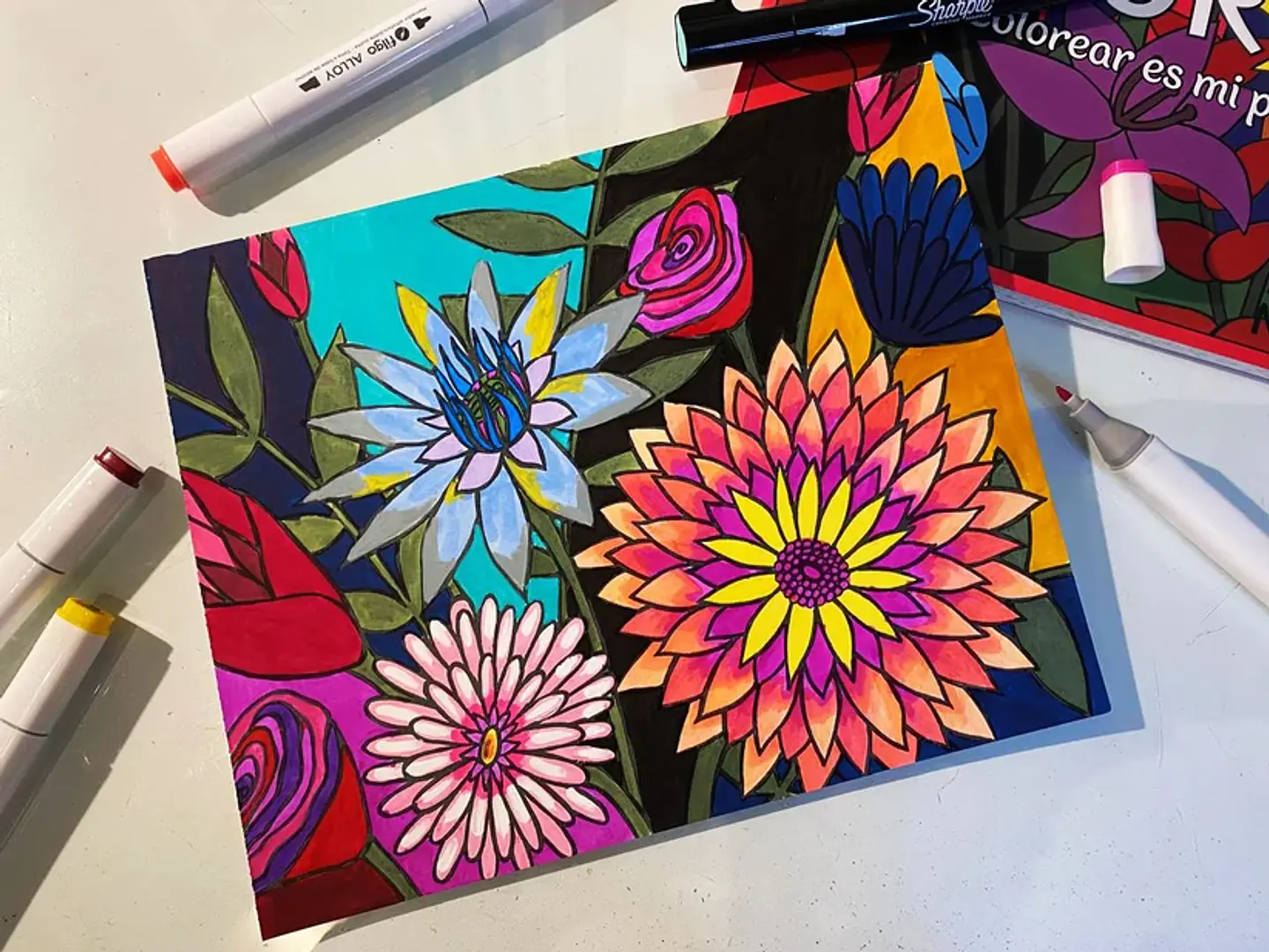FLORES COLOREAR ES MI PASION  3