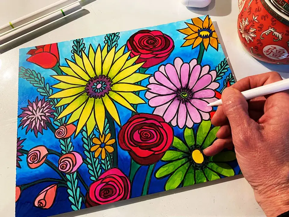 FLORES COLOREAR ES MI PASION  4