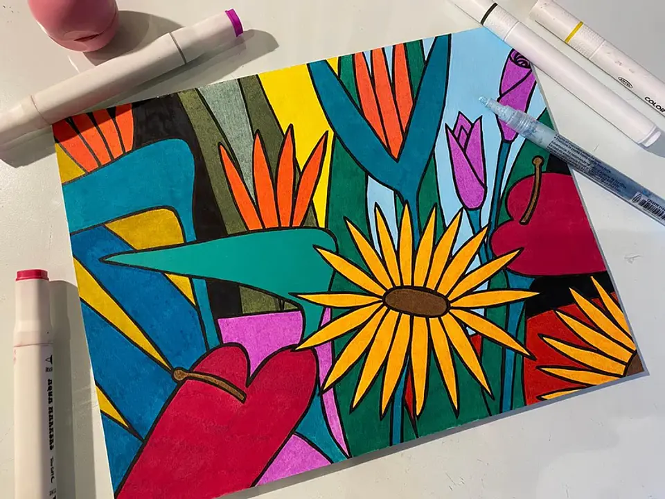 FLORES COLOREAR ES MI PASION  6