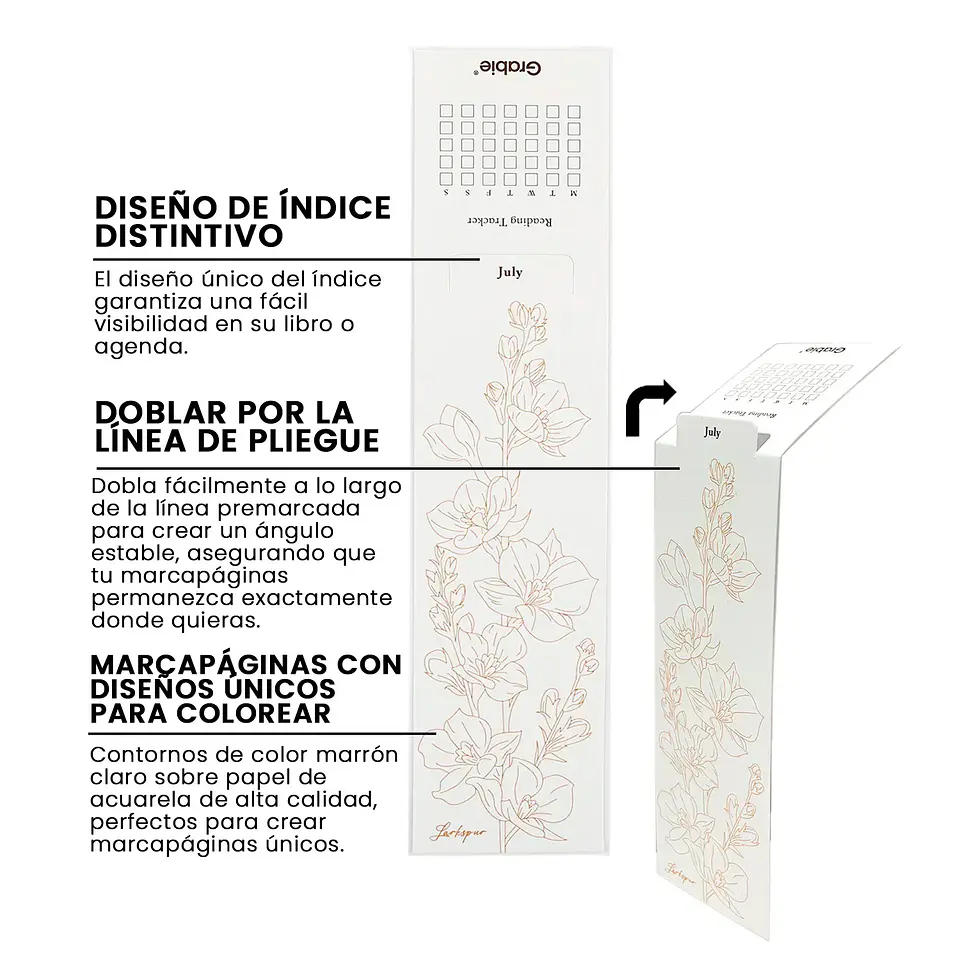 12 MARCAPÁGINAS PARA COLOREAR – EDICIÓN FLORES  4