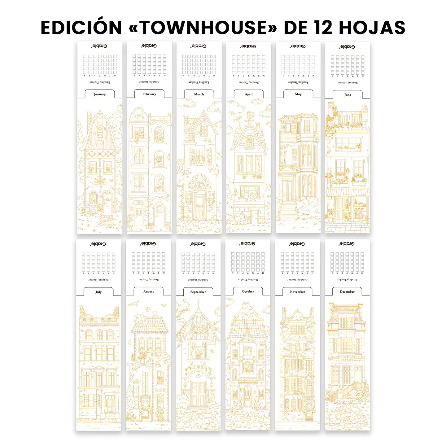 12 MARCAPÁGINAS PARA COLOREAR – CASAS URBANAS  3
