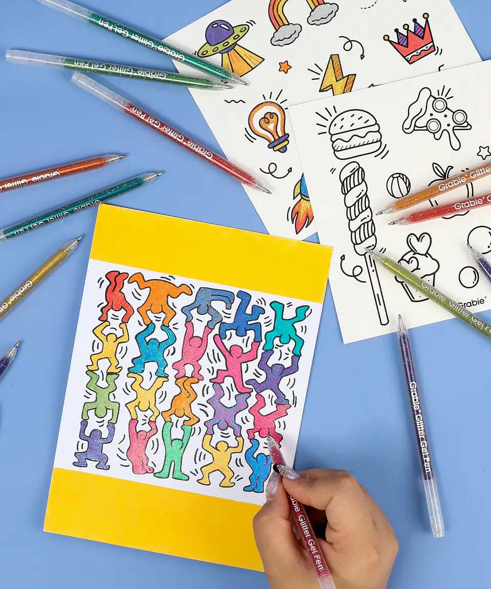 SET DE 18 BOLÍGRAFOS GLITTER GEL  8