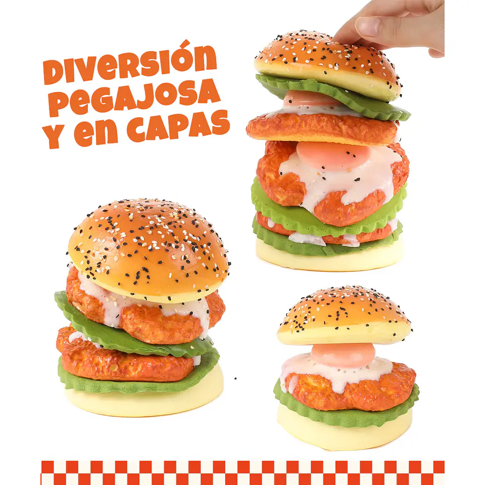 SQUISHY ANTIESTRÉS GRABIE – HAMBURGUESA TERIYAKI 5