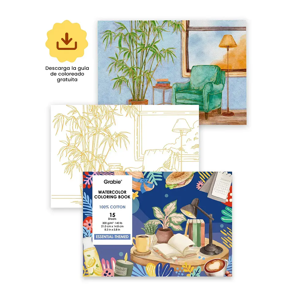 LIBRO PARA COLOREAR ACUARELA 100% ALGODON ESCENAS COTIDIANAS  1