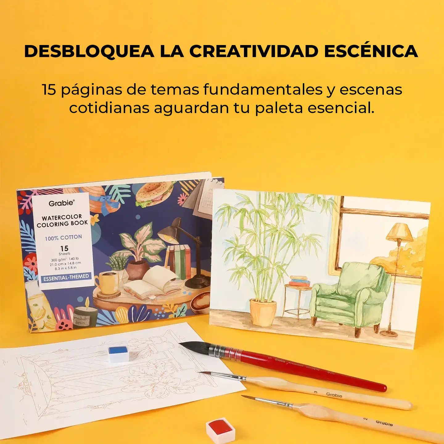 LIBRO PARA COLOREAR ACUARELA 100% ALGODON ESCENAS COTIDIANAS  5