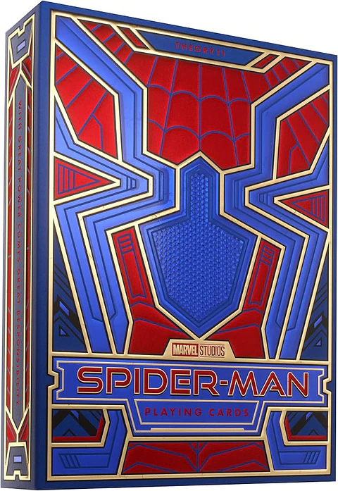 theory11 Naipes Spider-Man, baraja de póker azul, rojo y dorado