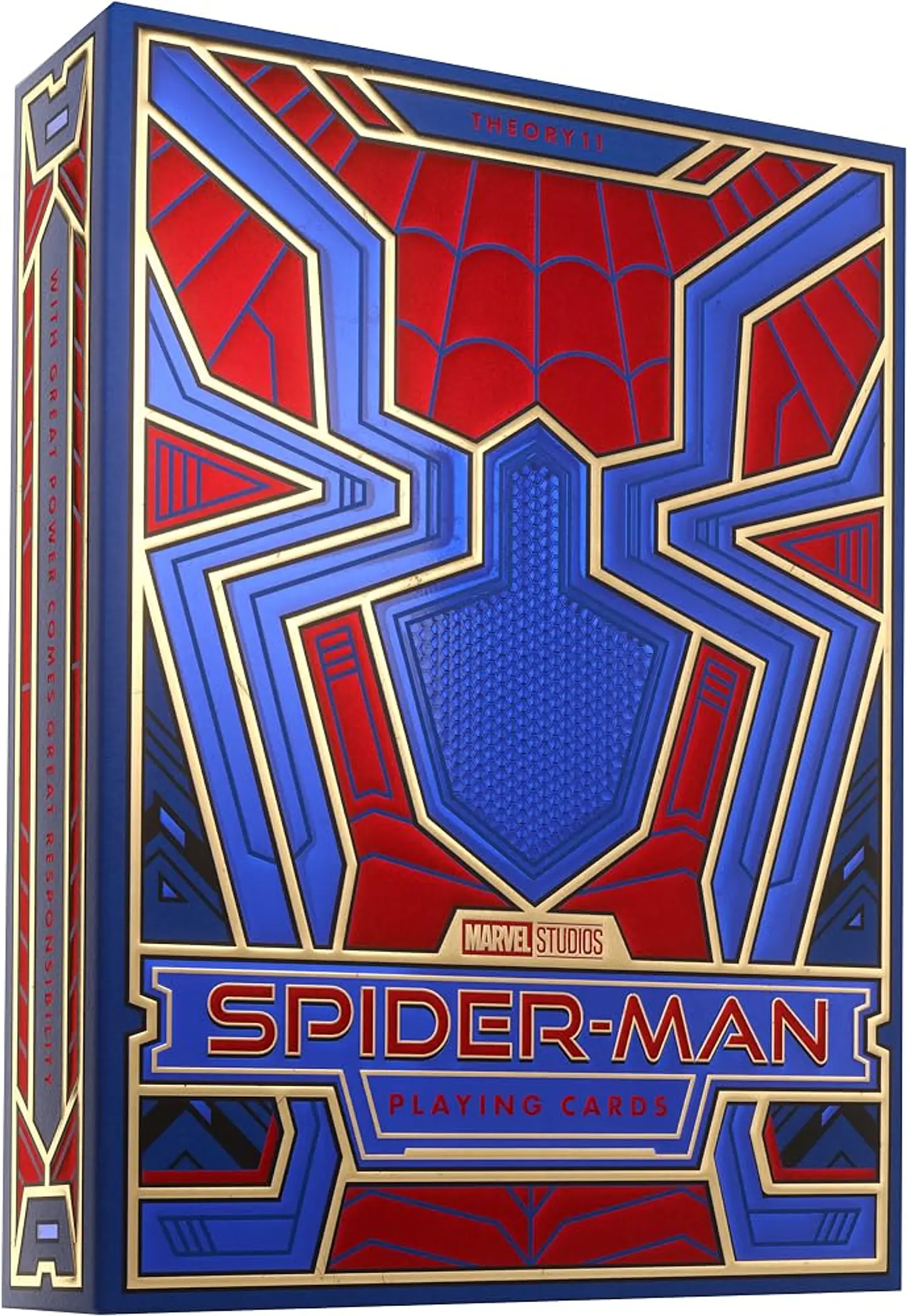 theory11 Naipes Spider-Man, baraja de póker azul, rojo y dorado 1