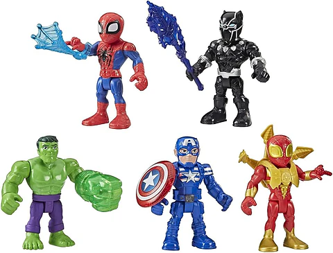 Marvel Super Hero Adventures: Pack de 5 figuras de 12 cm con 5 accesorios