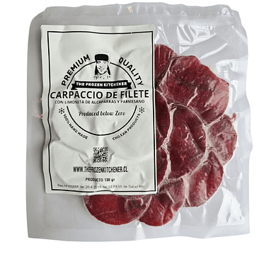 Carpaccio de filete angus con salsa de limoneta con queso parmesano y alcaparra 1