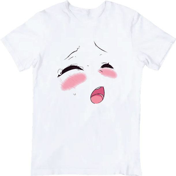 Cara Yamete Kudasai Polera Blanca, Polera 100% Algodón Orgánico.