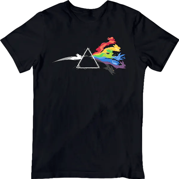 Pokemon, Evoluciones de Eevee en Prisma, Polera 100% Algodón Orgánico.