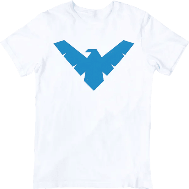 DC, Nightwing Logo,  Polera 100% Algodón Orgánico. - Blanco