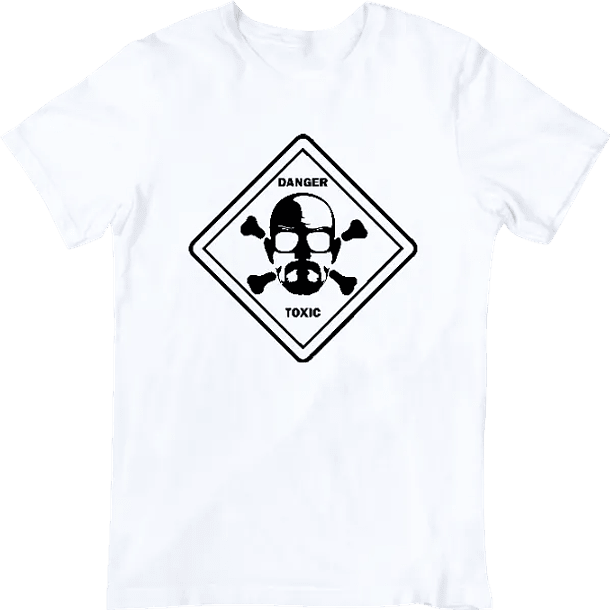 Breaking Bad, Toxico Peligro Símbolo Walter White, Polera 100% Algodón Orgánico.