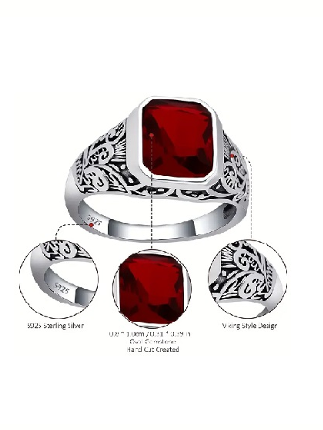 Anillo Pasión Escarlata en Plata 925 2