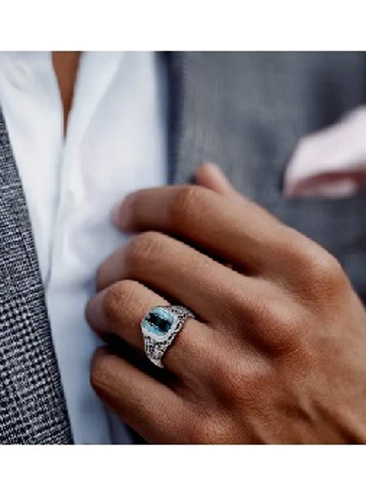 Anillo Esencia Azul en Plata 925 2