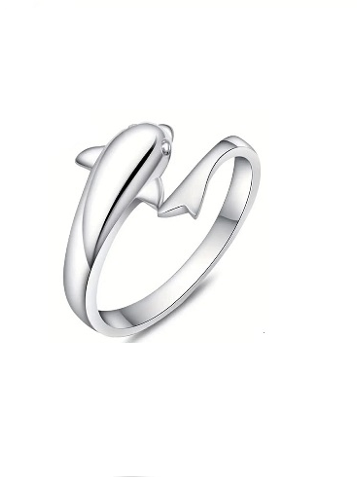 Anillo Delfín de Plata 925 – Diseño Abierto Ajustable 1