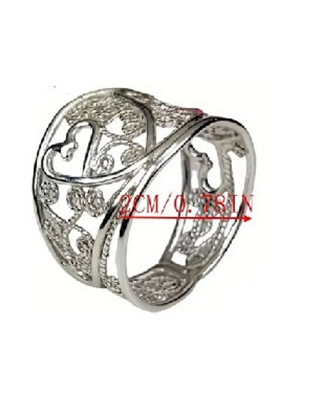 Anillo Corazones Vintage en Plata 925 2