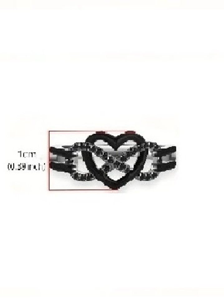 Anillo Amor Infinito en Plata 925 con Circonitas Negras 3