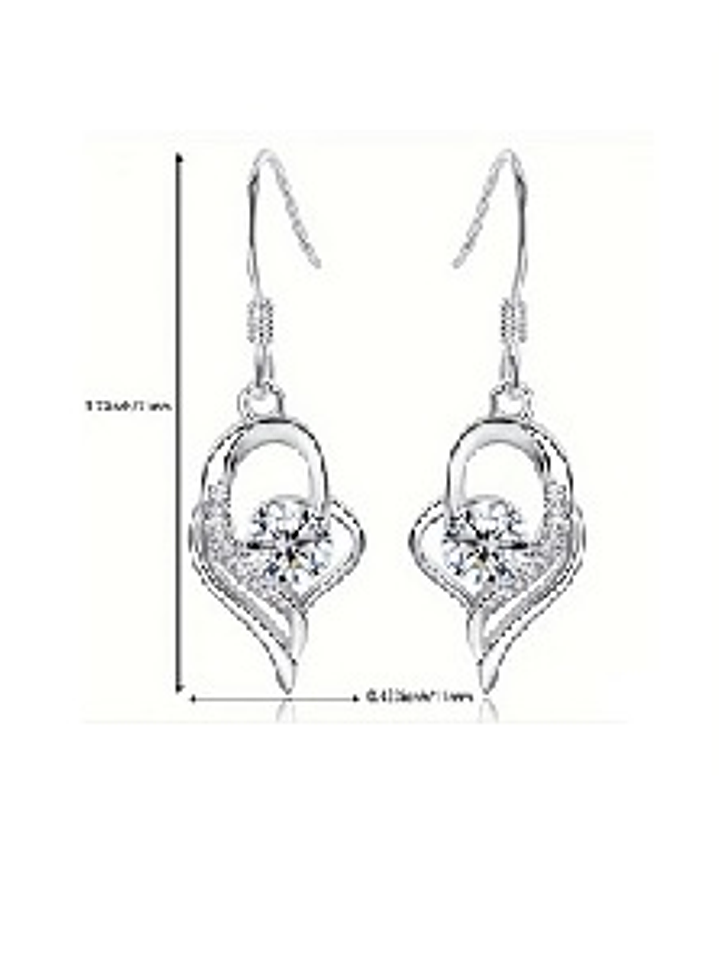 Aros Corazón de Plata 925 – Gotas Elegantes 2