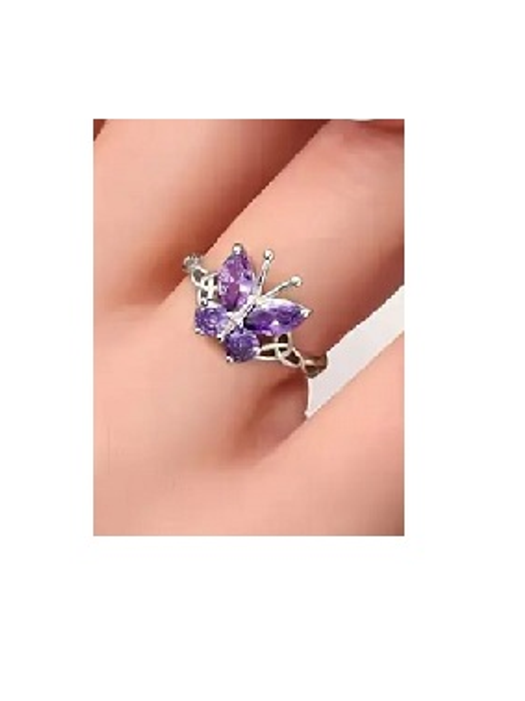 Anillo Mariposa en Plata 925 con Piedra de Nacimiento – Diseño Romántico 1