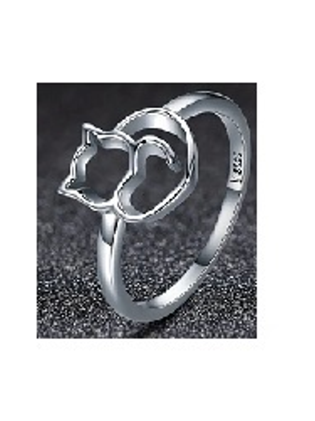 Anillo Gato con Corazón en Plata 925 – Diseño Minimalista y Tierno 1