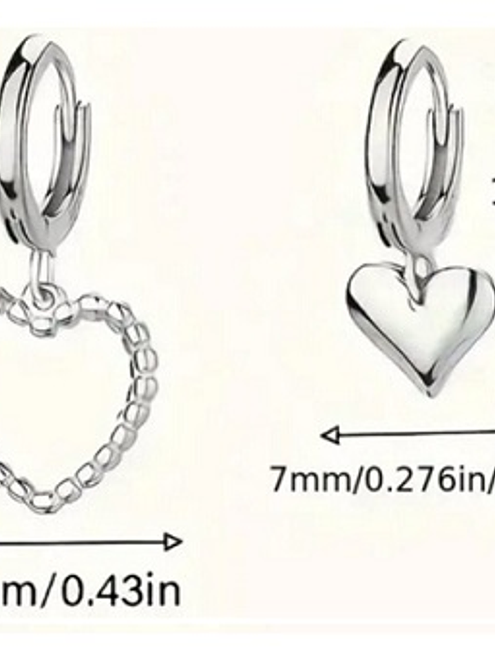 Aros Corazón Doble – Plata 925 2