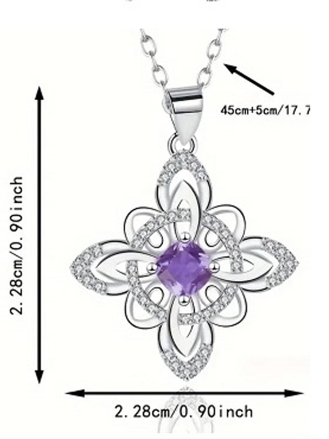 Collar Nudo Celta en Plata 925 con Zirconia Púrpura – Elegancia y Encanto Mágico 3