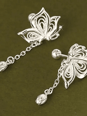 Pendientes Mariposa de Loto – Plata 925 Elegancia Atemporal