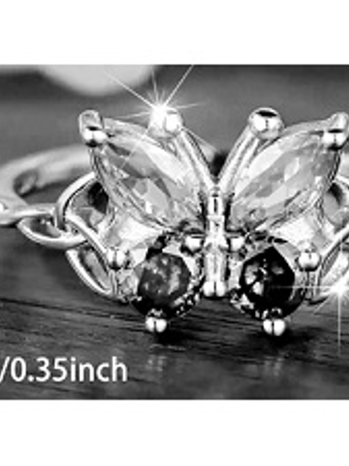 Anillo Mariposa en Plata 925 con Piedra de Nacimiento – Diseño Romántico 2