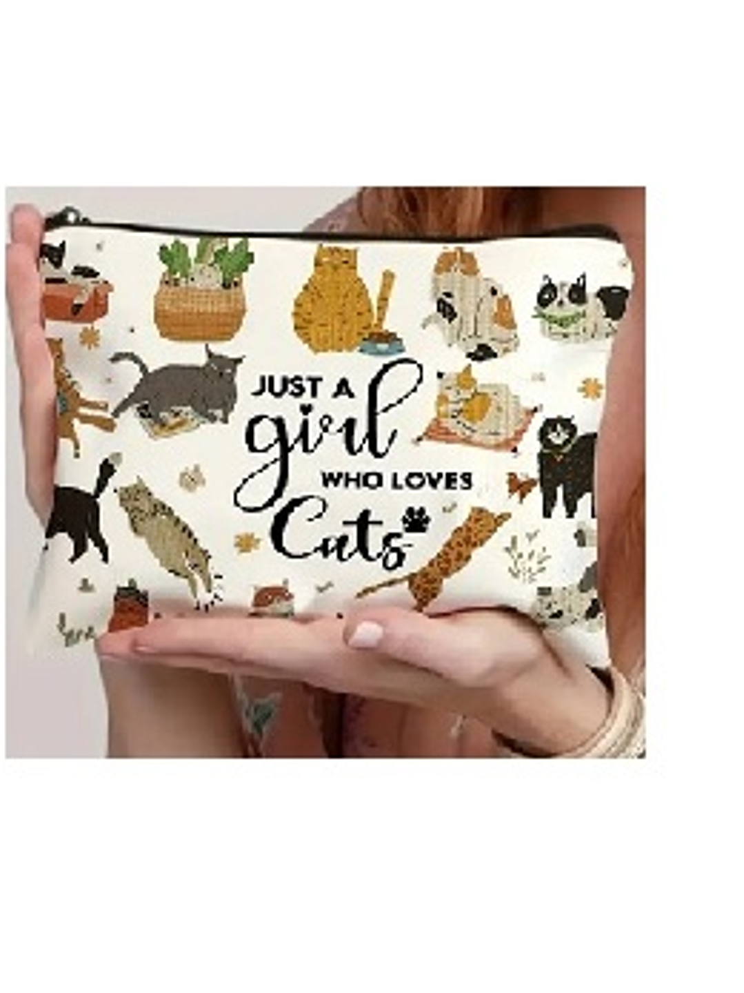 Bolso “Just a Girl Who Loves Cats” – Estuche Gatuno 1