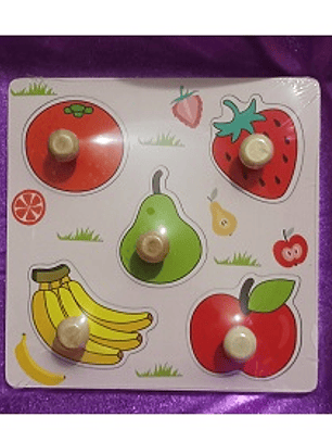 Puzzle de Madera – Frutas para Encajar 15 x 15 cm