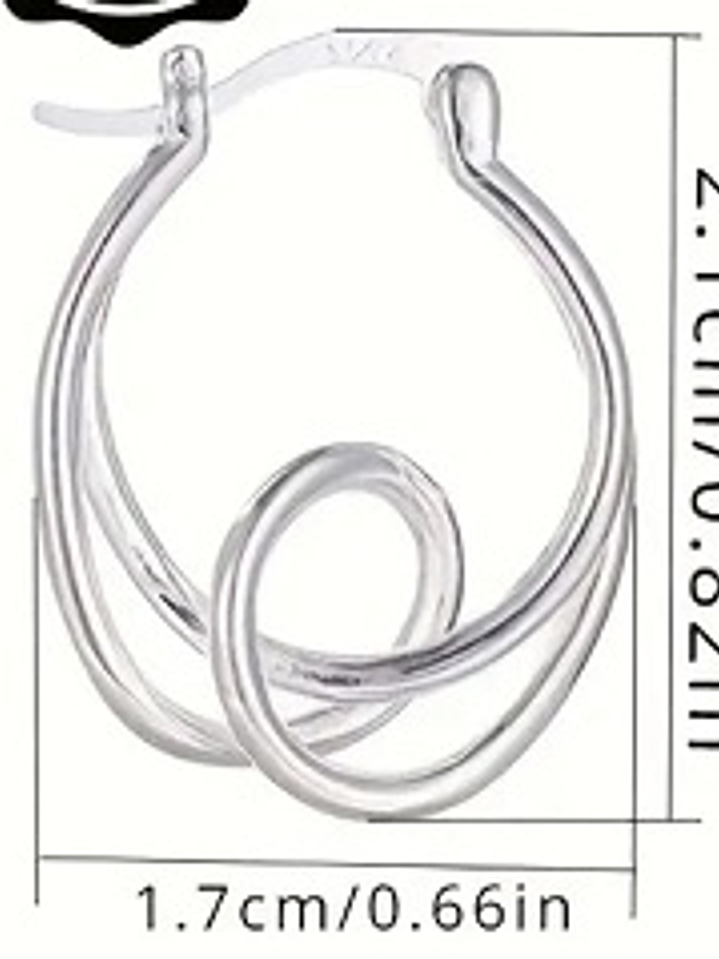 Aretes de Plata Esterlina S925 con Diseño Nudo Trenzado 2