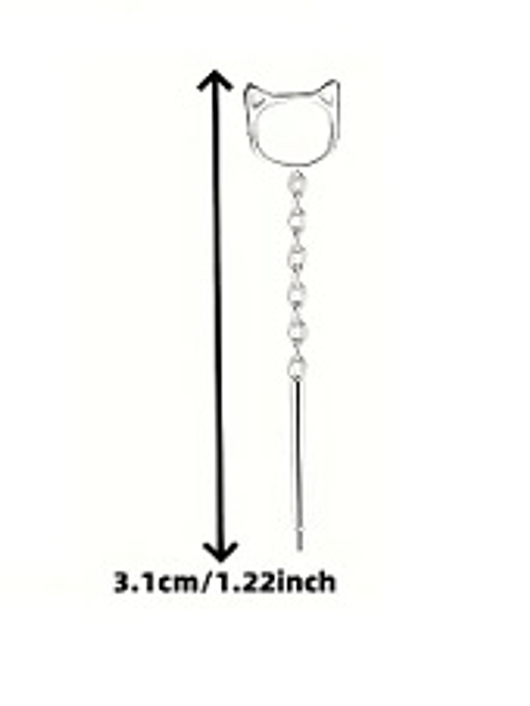 Aros Gato Plata 925 – Diseño Minimalista Colgante 3