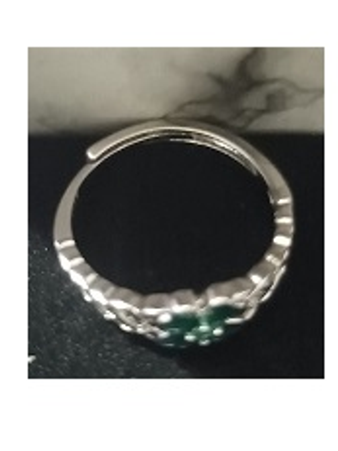 Anillo Trébol de Cuatro Hojas – Plata Esterlina 935 con Circonita Verde 2