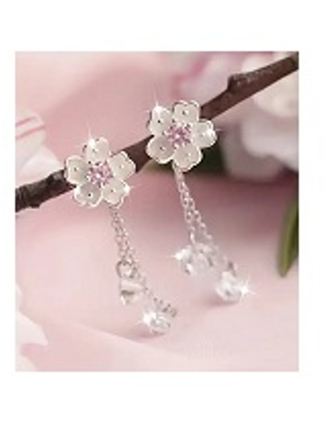 Aros Flor de Cerezo con Borla – Plata Esterlina 925 1