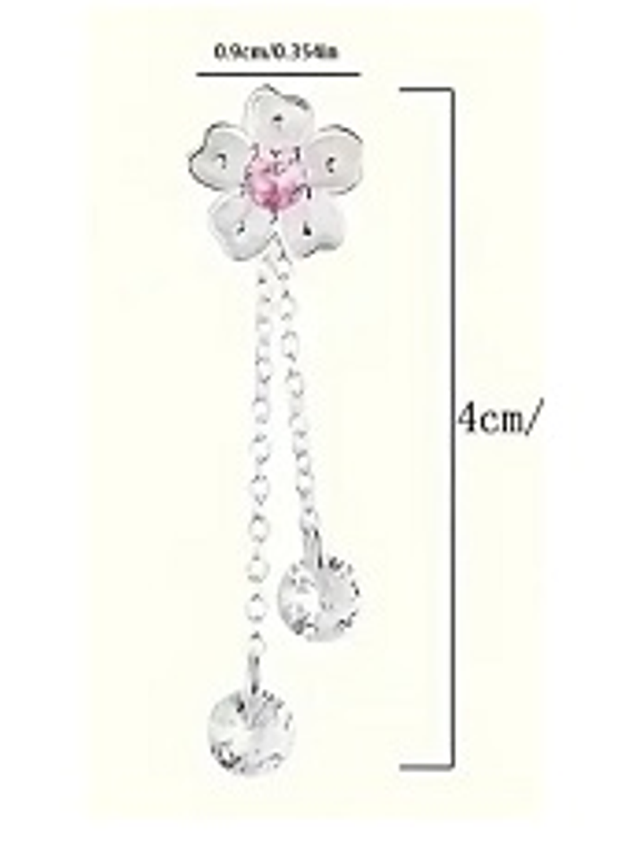 Aros Flor de Cerezo con Borla – Plata Esterlina 925 2